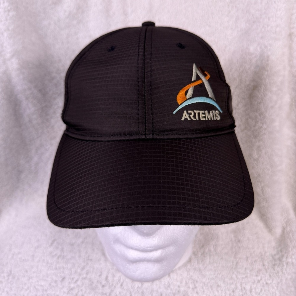 NASA Artemis Mission Hat Adjustable Embroidered Ripstop Black Cap America Golf